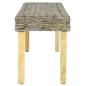 Preview: Sitzbank 110 cm Natur Kubu-Rattan und Massivholz Mango