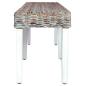 Preview: Sitzbank 160 cm Weiß Natur Kubu-Rattan und Massivholz Mango