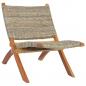 Preview: ARDEBO.de - Relaxstuhl Natur Kubu-Rattan und Massivholz Mahagoni