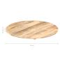 Preview: Tischplatte Massivholz Mango Rund 15-16 mm 80 cm