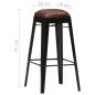 Preview: Barhocker 4 Stk. Schwarz Echtleder