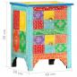 Preview: Handbemalter Nachttisch 40×30×50 cm Mango Massivholz 