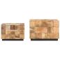 Preview: Couchtische 2 Stk. in Block-Design Raues Mango-Massivholz