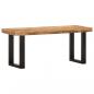 Preview: ARDEBO.de - Sitzbank 110 cm Raues Mango-Massivholz und Stahl