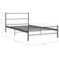 Preview: Bettgestell Grau Metall 90×200 cm