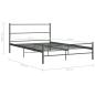Preview: Bettgestell Grau Metall 140×200 cm