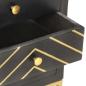 Preview: Nachttisch Schwarz und Golden 40 x 30 x 50 cm Mango Massivholz