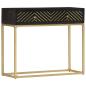 Preview: Konsolentisch Schwarz und Golden 90x30x75 cm Mango Massivholz