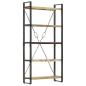 Preview: Bücherregal 5 Fächer 90x30x180 cm Altholz Massiv