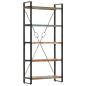 Preview: Bücherregal 5 Fächer 90x30x180 cm Altholz Massiv