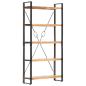 Preview: Bücherregal 5 Fächer 90 x 30 x 180 cm Massivholz Akazie