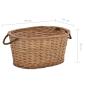 Preview: Holzkorb mit Tragegriffen 56x40x28 cm Natur Weide