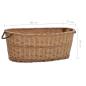 Preview: Holzkorb mit Tragegriffen 88 x 57 x 34 cm Natur Weide   