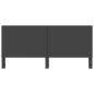 Preview: Kopfteil Dunkelgrau Stoff 200×200 cm
