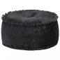Preview: Pouf Rund Samt 40×20 cm Anthrazit