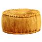 Preview: ARDEBO.de - Pouf Rund Samt 40x20 cm Senfgelb