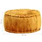 Preview: Pouf Rund Samt 40x20 cm Senfgelb