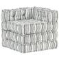 Preview: ARDEBO.de - Modularer Pouf Grau Gestreift Stoff
