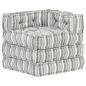 Preview: Modularer Pouf Grau Gestreift Stoff