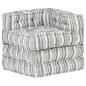 Preview: Modularer Pouf Grau Gestreift Stoff