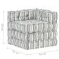 Preview: Modularer Pouf Grau Gestreift Stoff