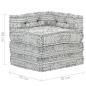 Preview: Modularer Pouf Hellgrau Stoff 