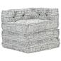 Preview: Modularer Pouf Hellgrau Stoff 