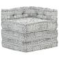 Preview: Modularer Pouf Hellgrau Stoff 