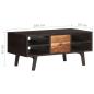 Preview: Couchtisch 100x50x45 cm Altholz Massiv
