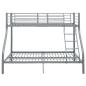 Preview: Etagenbettgestell Grau Metall 140x200 cm/90x200 cm 