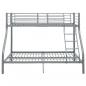 Preview: Etagenbettgestell Grau Metall 140x200 cm/90x200 cm 