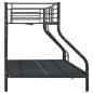 Preview: Etagenbettgestell Schwarz Metall 140x200 cm/90x200 cm 