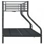 Preview: Etagenbettgestell Schwarz Metall 140x200 cm/90x200 cm 