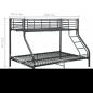 Preview: Etagenbettgestell Schwarz Metall 140x200 cm/90x200 cm 