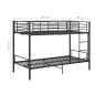 Preview: Etagenbett Schwarz Metall 90×200 cm