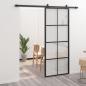 Preview: Schiebetür Aluminium und ESG Glas 76x205 cm Schwarz