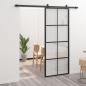 Preview: Schiebetür Aluminium und ESG Glas 76x205 cm Schwarz