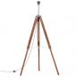 Preview: Stativlampe Honigbraun und Grau Teak Massivholz 141 cm