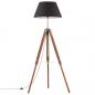 Preview: ARDEBO.de - Stativlampe Honigbraun und Schwarz Teak Massivholz 141 cm