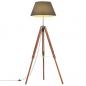 Preview: Stativlampe Honigbraun und Schwarz Teak Massivholz 141 cm