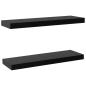 Preview: Schweberegale 2 Stk. Schwarz 60 x 20 x 3,8 cm