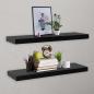 Preview: Schweberegale 2 Stk. Schwarz 100x20x3,8 cm