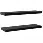 Preview: Schweberegale 2 Stk. Schwarz 120x20x3,8 cm