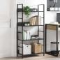 Preview: Bücherregal 4 Regalböden Schwarz 60×27,6×124,5 cm Holzwerkstoff