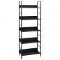 Preview: ARDEBO.de - Bücherregal 5 Regalböden Schwarz 60x27,6x158,5 cm Holzwerkstoff