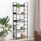 Preview: Bücherregal 5 Regalböden Schwarz 60x27,6x158,5 cm Holzwerkstoff
