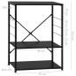 Preview: Mikrowellenregal Schwarz 60×39,6×79,5 cm Holzwerkstoff