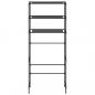 Preview: Waschmaschinenregal 3 Ablagen Schwarz 69x28x169 cm