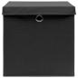 Preview: Aufbewahrungsboxen mit Deckeln 4 Stk. Schwarz 32x32x32 cm Stoff
