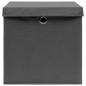Preview: Aufbewahrungsboxen mit Deckeln 4 Stk. Grau 32x32x32 cm Stoff